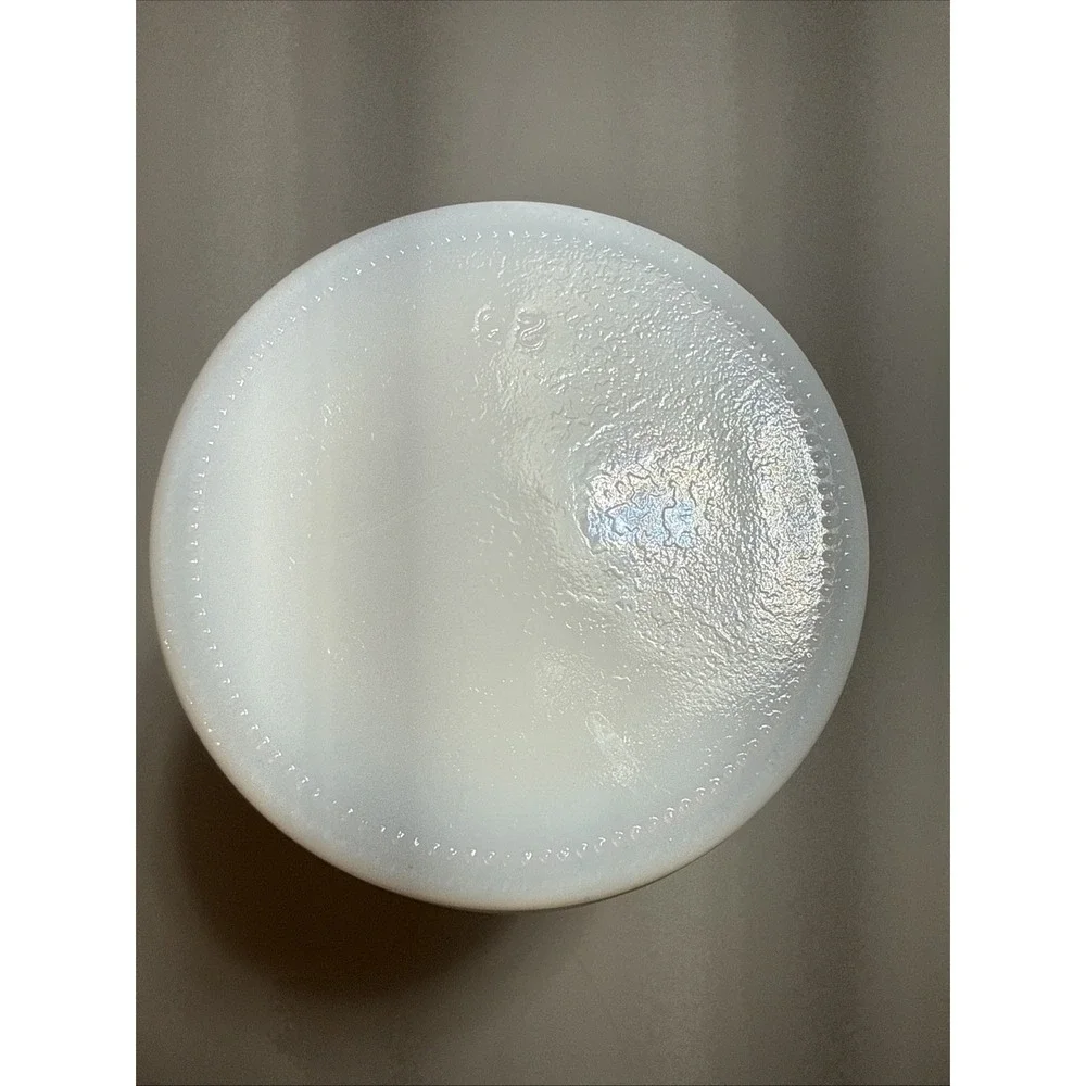 Vintage Milk Glass Bud Vase‎ Tall Scalloped Rim Geometric Pattern Unmarked 9